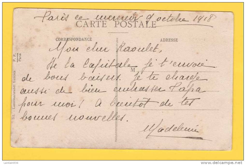 -  PARIS - Le Pont Alexandre III -  écrite, Datée Du 9 Octobre 1918, Péniche Avec Des PUBS. - Ponts