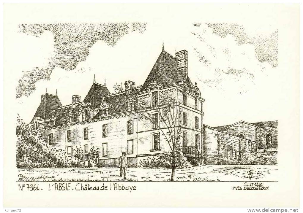 79 L'ABSIE - Château De L'Abbaye  - Illustration Yves Ducourtioux - L'Absie