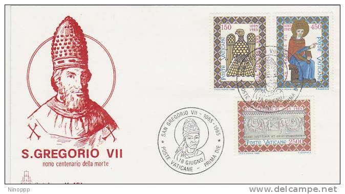 Vatican-1985 St Gregorio  900 Years Death FDC - FDC