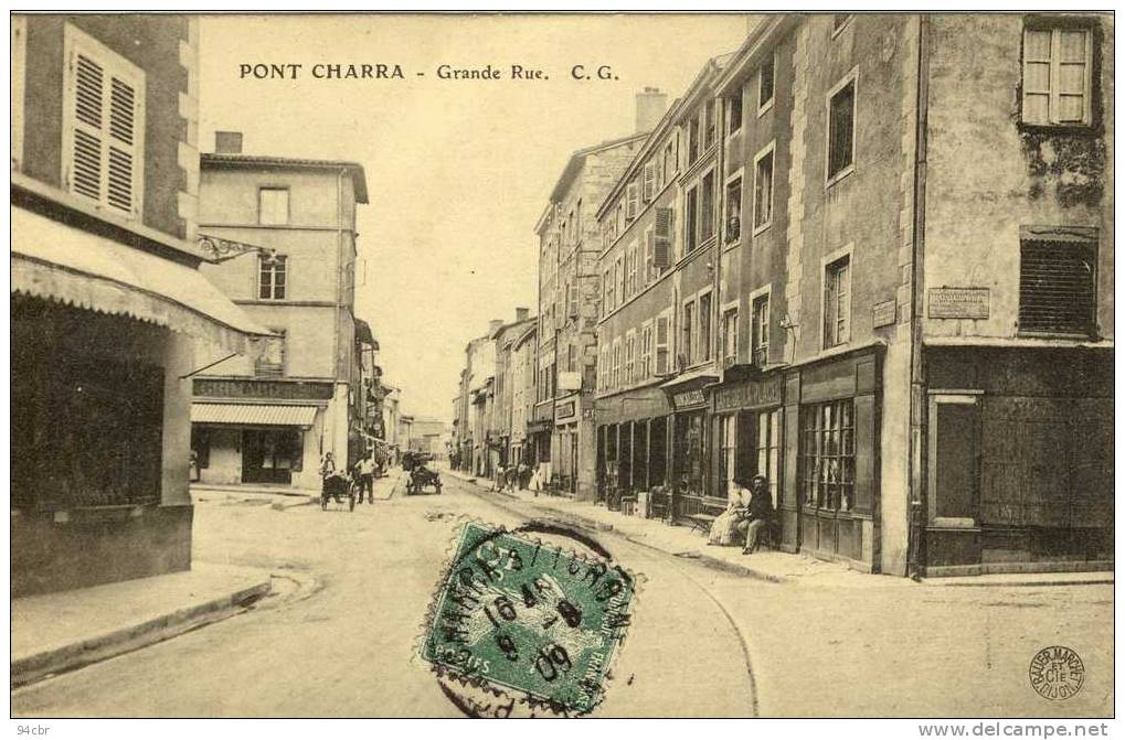CPA (69)      PONCHARRA SUR TURDINE  Grande Rue - Pontcharra-sur-Turdine