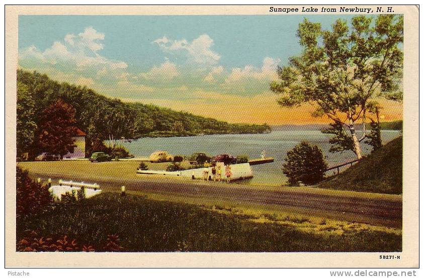 Newbury New Hampshire NH - Sunapee Lake - Voitures Cars - 1950s - Neuve Unused - Sonstige & Ohne Zuordnung