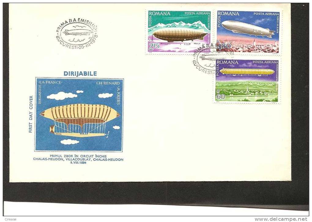 ROMANIA Cover FDC ZEPPELIN - Zeppelins