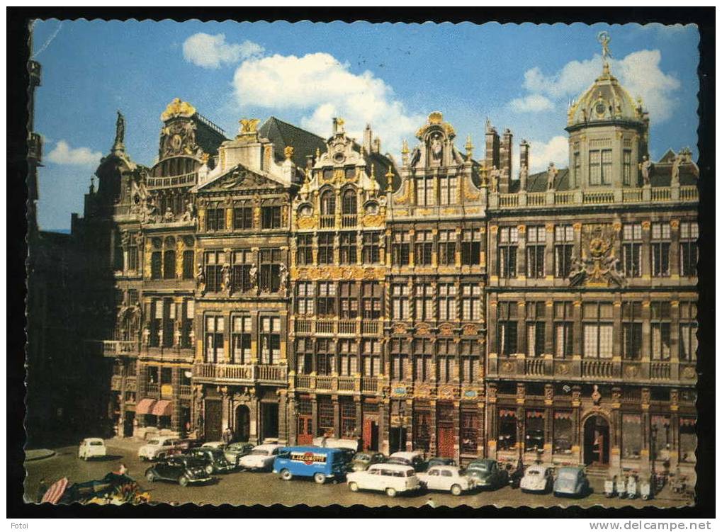 OLD PHOTO POSTCARD BRUXELLES UN COIN DE LA GRAND' PLACE BELGIUM CARS - Marchés