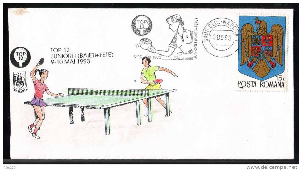 ROMANIA 1993 VERY RARE Cover TOP 12, Campionship  With TABLE TENNIS Ping-pong. - Table Tennis