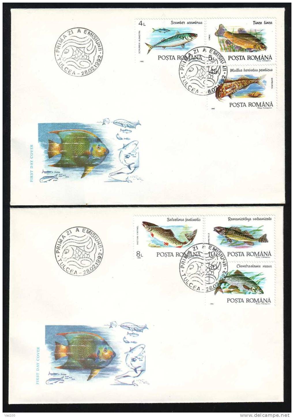 Fish And Fishing ,1992 FDC 2 Covers Romania. - FDC