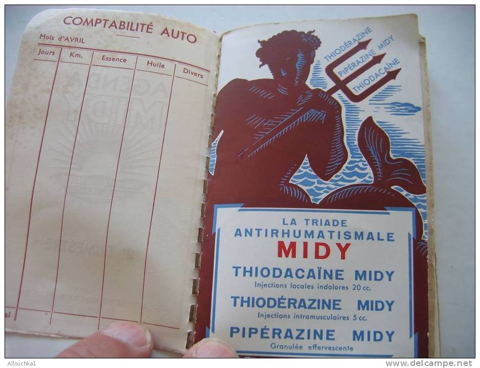 1938 -  CALENDRIER AGENDA  MIDY LABORATOIRES -2EME TRIMESTRE  AV DE WAGRAM -PARIS 17 -COMPTABILITE AUTOMOBILE-PUB - Groot Formaat: 1921-40