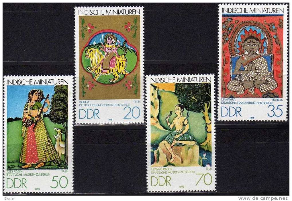 Miniaturen Aus Indien Im Museum Der DDR 2418/2421 ** 4€ - Tanz