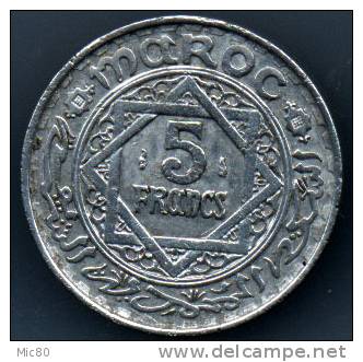 5 Francs Maroc 1370 Alu (1951) Ttb - Marruecos