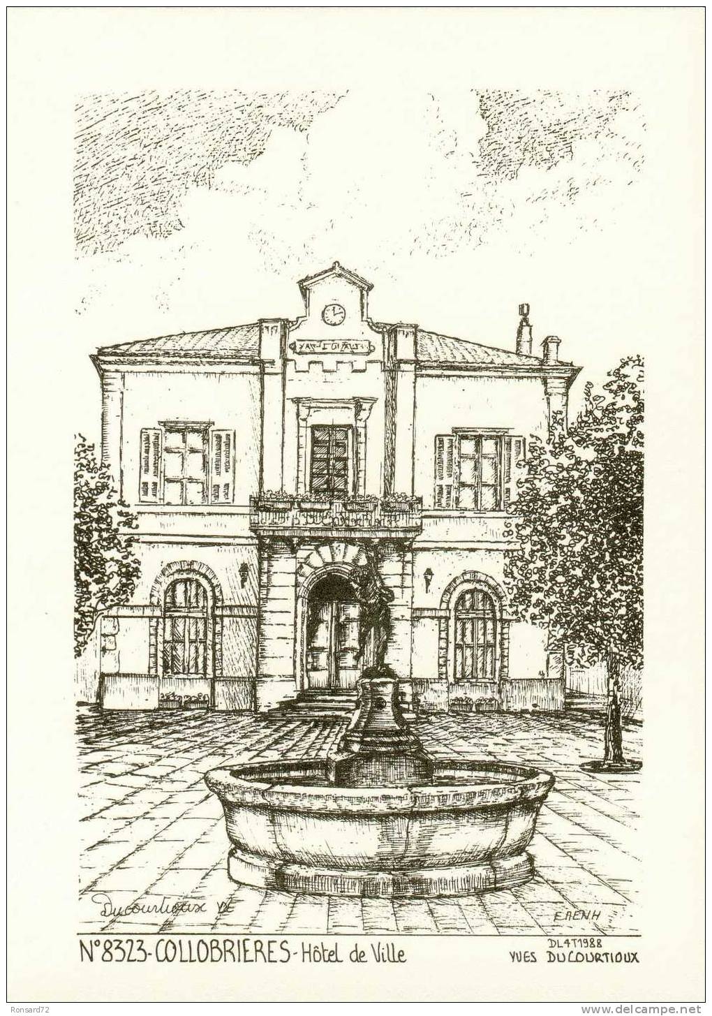 83 COLLOBRIERES - Hôtel De Ville  - Illustration Yves Ducourtioux - Collobrieres