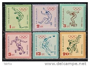 BULGARIA / BULGARIE - 1964 - Jeux Olimpiques D´Ete -  Tokio´64 - 6v** - Nuevos