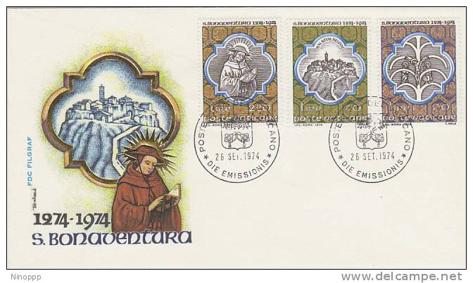 Vatican-1974 S. Bonaventura FDC - FDC