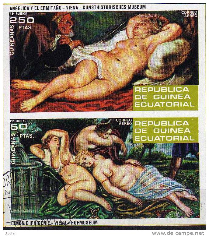 Rubens Im Kunstmuseum Wien Äq.-Guinea 292/3B + Block 79 ** Plus O 17€ - Nudes