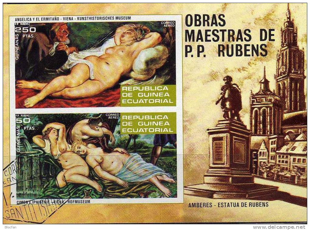 Rubens Im Kunstmuseum Wien Äq.-Guinea 292/3B + Block 79 ** Plus O 17€ - Nudes