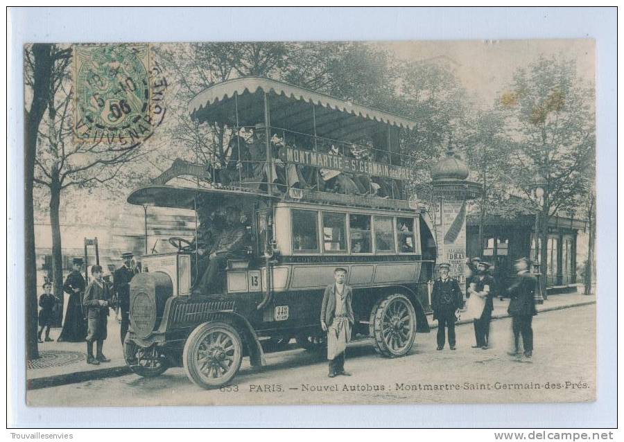 653. PARIS - NOUVEL AUTOBUS : MONTMARTRE-SAINT-GERMAIN-des-PRES - Bus & Autocars