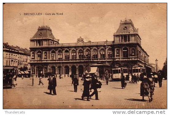 BRUSSEL BRUXELLES LA GARE DU NORD ANIMATION ATTELAGE ATTELAGES TRAM - Spoorwegen, Stations