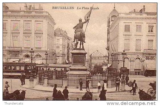 BRUSSEL BRUXELLES LA PLACE ROYALE  ANIMATION TRAM ATTELAGE CHEVAL - Transporte Público