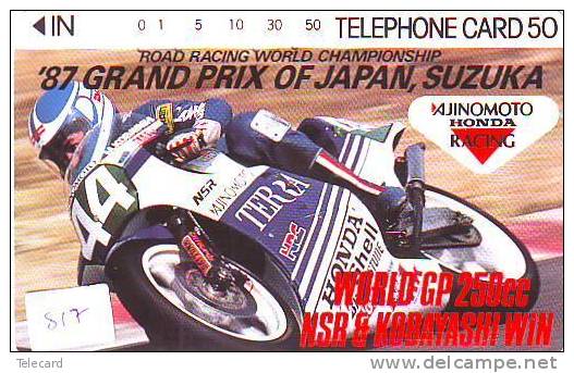 Télécarte Japon MOTOR (817) HONDA * Japan Phonecard *  MOTOR * MOTORBIKE - Motorbikes