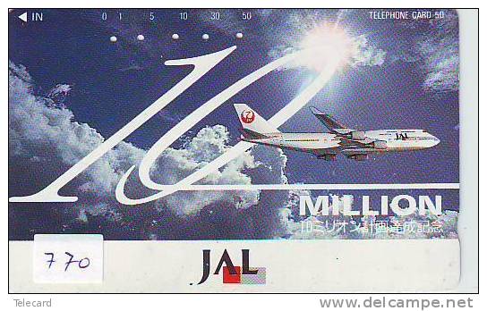 TELEFONKARTE FLUGZEUG  (770) Avion Sur Telecarte Japon **  Air Vliegtuig Aeroplani Airplane Aeroplanos - Vliegtuigen