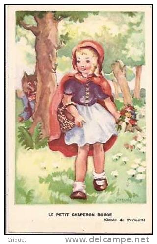 Illustrateur Lagarde, Genre Bouret, Le Petit Chaperon Rouge, Loup, Panier, Bouquet De Fleurs.. - Other & Unclassified