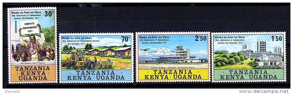 Est Africain ** N° 223 à 226 - 10e Ann. De L'indépendance De La Tanzanie - Kenya, Uganda & Tanzania