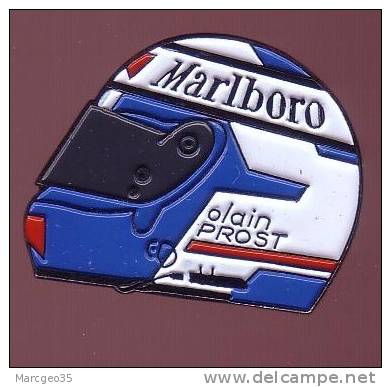 Pin's, F1, Alain Prost, Casque, Marlboro, Cigarette - Car Racing - F1