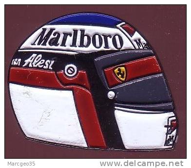 Pin's, F1, Jean Alesi, Ferrari, Casque, Marlboro, Cigarette - Automobile - F1