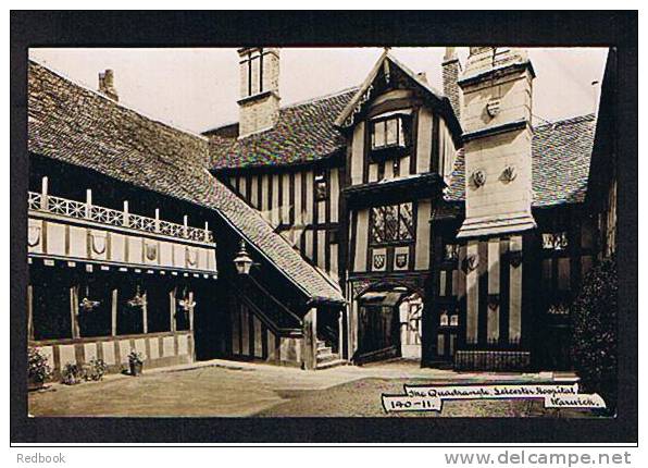 Early Real Photo Postcard The Quadrangle Leicester Hospital Warwick Warwickshire - Ref 424 - Warwick