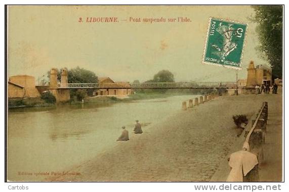 33 LIBOURNE Pont Suspendu Sur L'Isle - Libourne