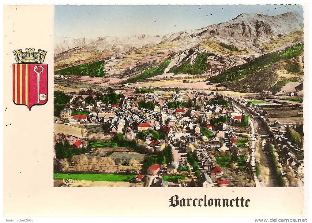 Barcelonnette  Vue Aérienne , Ed Combier, Et Blason - Barcelonnette