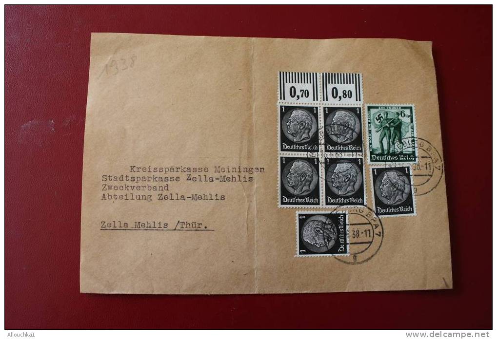 IIIe REICH  1938 MARCOPHILIE LETTRE DE MAGDEBURG POUR ZELLA MEHLIS  THUR ALLEMAGNE DEUTFCHES REICH - Briefe U. Dokumente