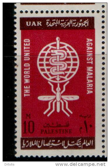 EGYPT / 1962 / PALESTINE / GAZA / MEDICINE /  WHO / MALARIA / MOSQUITO / MNH / VF/ 3 SCANS. - Neufs