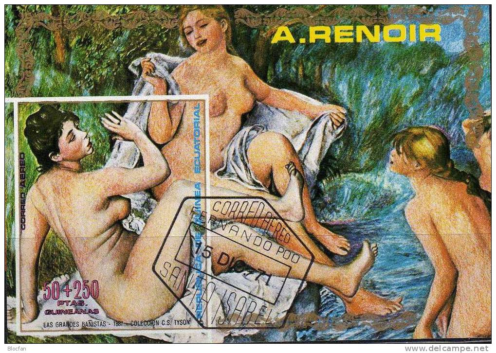 Aktgemälde Von A. Renoir Äquator. Guinea Block 55 Plus 56 O 2€ - Impresionismo