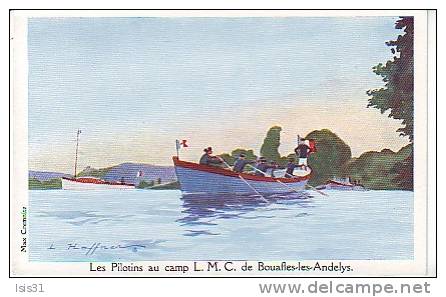 Illustrateurs - Bateaux - Dép 27 - Illustrateur Haffner - Les Pilotins Au Camp De Bouafles Les Andelys -  Bon état - Haffner