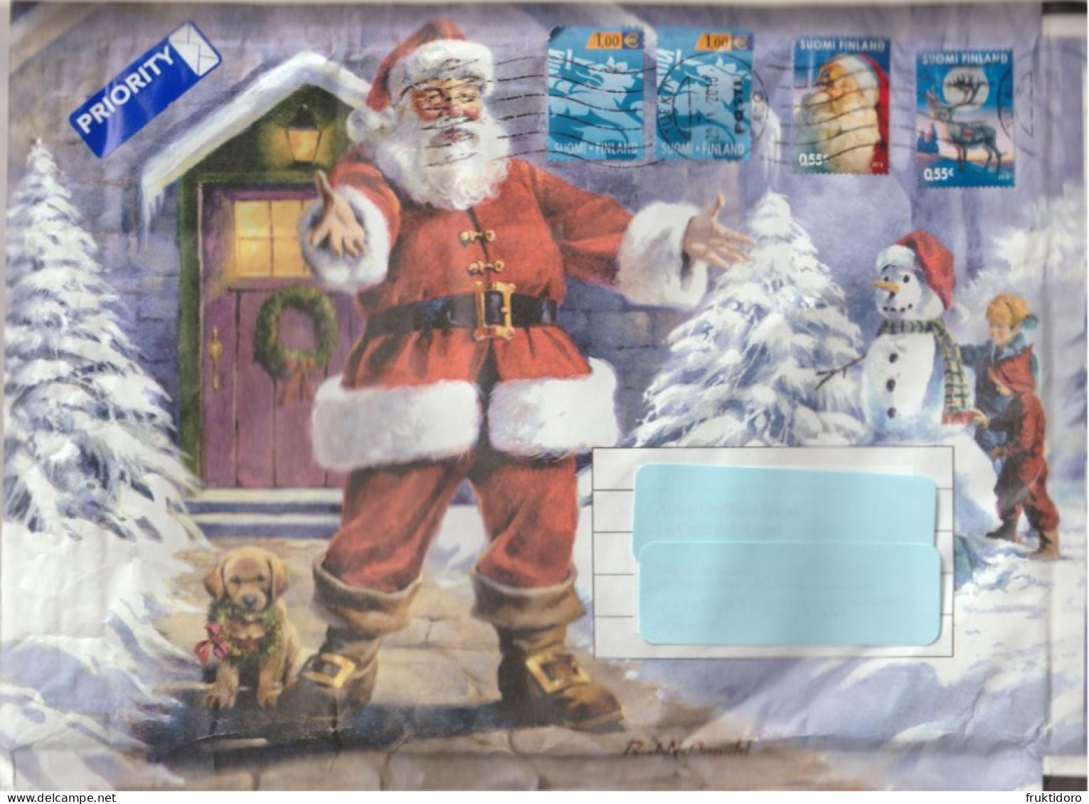 Finland Mi 2057-2058 Christmas - Santa Claus - Rudolph The Reindeer - Mi 1607 Coat Of Arms 2002 - Launis Design - Covers & Documents