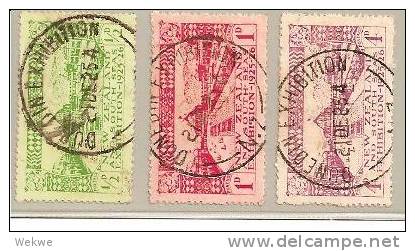 NZ Mi.Nr.169-71/ 1925 Ausstellung Dunedin, Sonderstempel O - Gebraucht