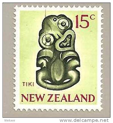 NZ Mi.Nr.481/ Tiki Amulett 1918, Senkrechter Farbstrich Von Oben Links ** - Unused Stamps