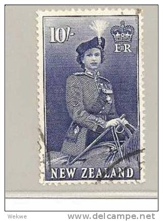NZ Mi.Nr.345/ QEII 10 Sh. 1954 O - Oblitérés