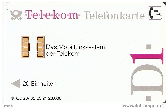 A05 TARJETA DE ALEMANIA D1 TIRADA 23000   NUEVA-MINT - A + AD-Series : D. Telekom AG Advertisement