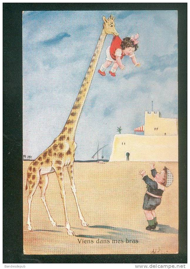 Jolie Carte Illustrée Girafe Enfant - Giraffes