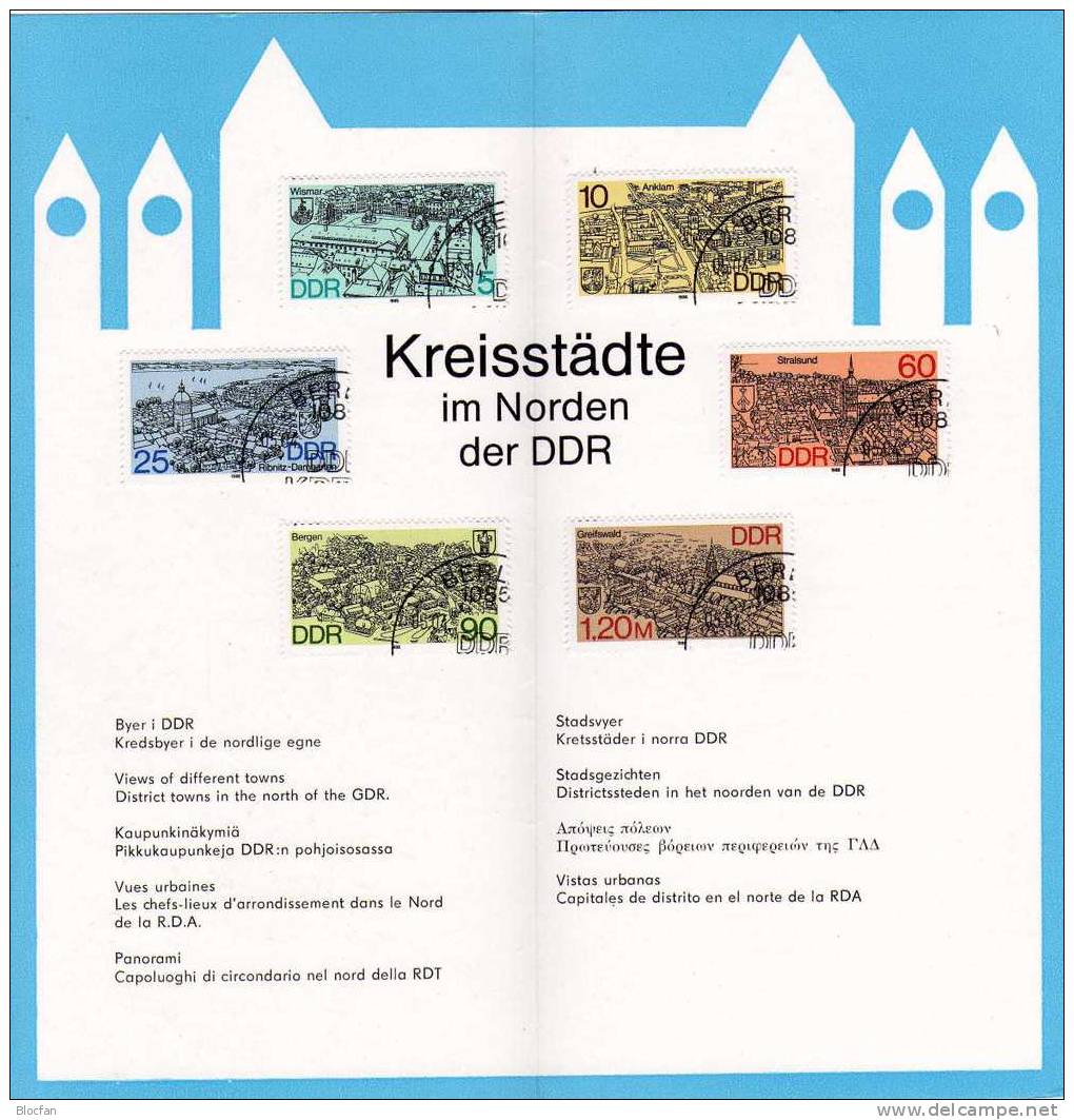 Gedenkblatt Städte - Luftbilder DDR 3161/6 **/o Plus ZB3/88 SST 15€ - 1e Jour – FDC (feuillets)