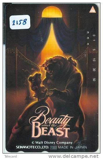 Télécarte DISNEY Japon (2158) * JAPAN * BEAUTY AND THE BEAST * MOVIE CINEMA FILM KINO *  PHONECARD - Disney