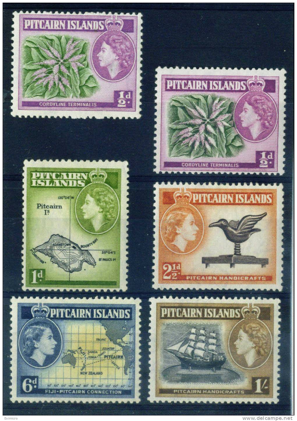 PITCAIRN ISLANDS 1957-63 VALUES TO 1s SG18/26 UM/LMM Cat £12.30 - Pitcairn Islands