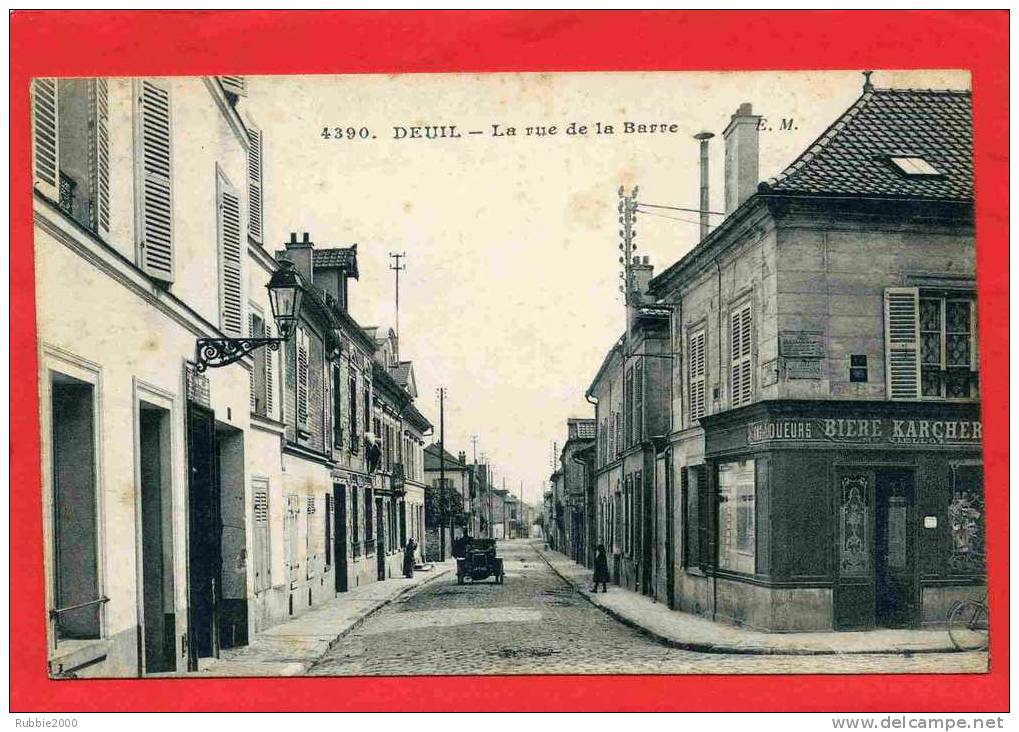 DEUIL 1922 LA RUE DE LA BARRE CAFE CARTE EN BON ETAT - Deuil La Barre