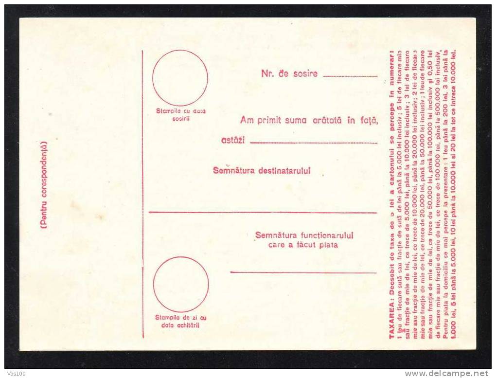 1937 BULETIN D´EXPEDITION MANDATE POSTALE ,IMPRINTED POSTAGE 5 LEI KING MIHAI - Colis Postaux