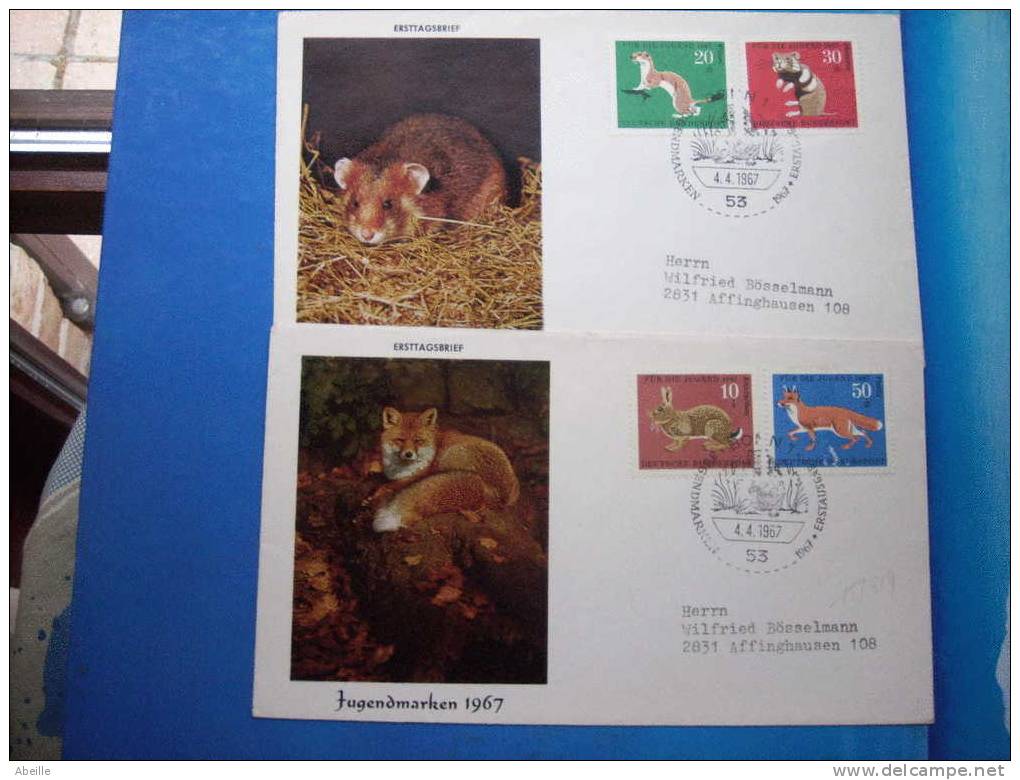 15/519 2 FDC ALLEMAGNE - Rodents