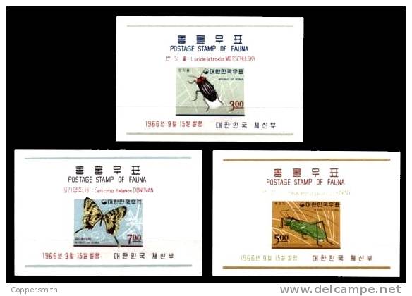 (080) South Korea / Coree Du Sud  Insects 3 Sheets / Bf / Blocs ** / Mnh  Michel BL 233-235 - Korea (Süd-)