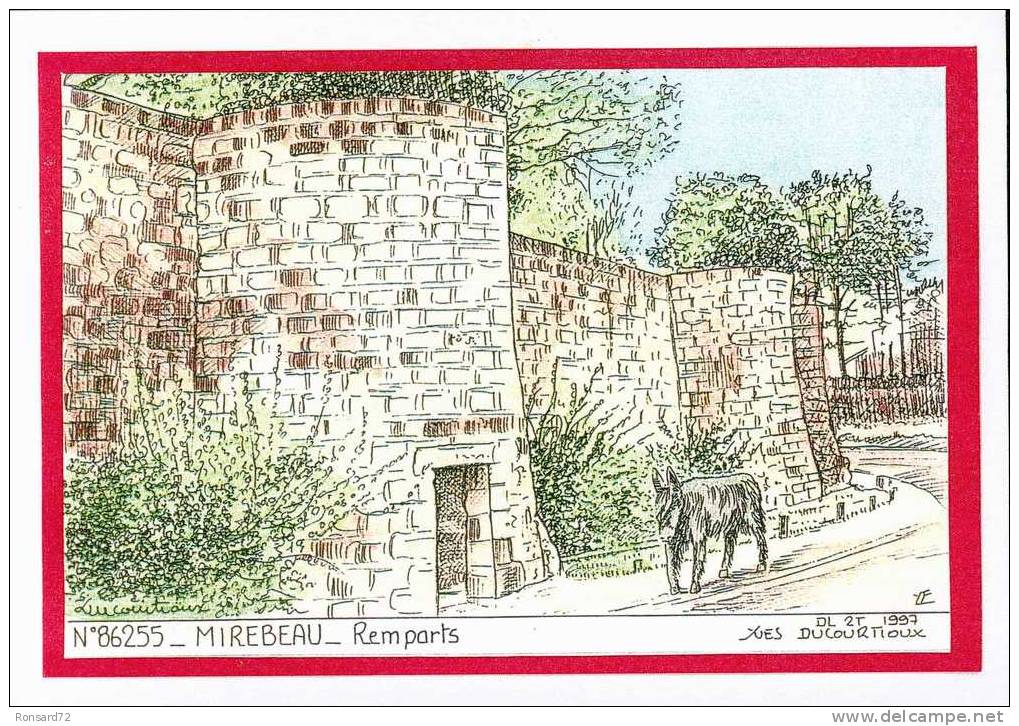 86 MIREBEAU - Remparts  - Illustration Yves Ducourtioux - Mirebeau