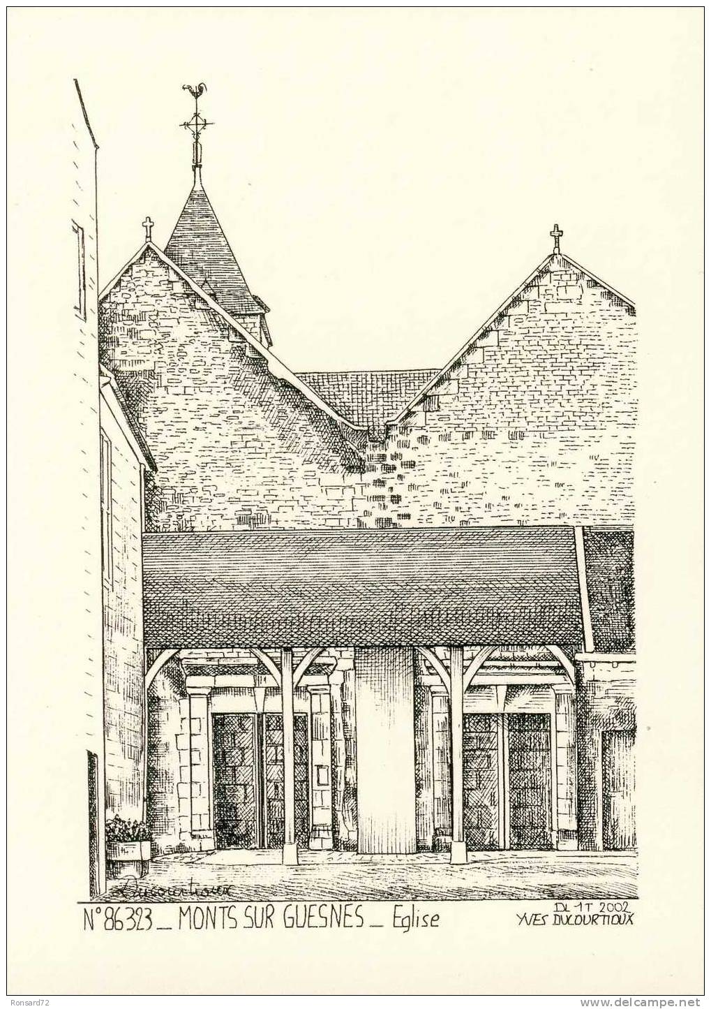 86 MONTS-SUR-GUESNES - Eglise  - Illustration Yves Ducourtioux - Monts Sur Guesnes