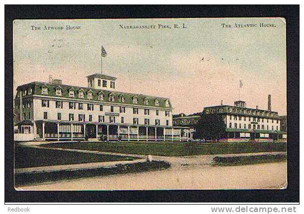 1912 Postcard The Atwood & Atlantic House Narragansett Pier Rhode Island - Posted Within Leicester UK - Ref 426 - Other & Unclassified
