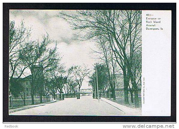 Early Military Postcard Entrance To Rock Island Arsenal Davenport Iowa USA -  Ref 426 - Sonstige & Ohne Zuordnung